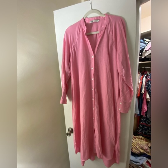 Zara pink linen tunic dress - Picture 3 of 4